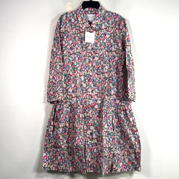 The Shirt by Rochelle Behrens Floral Shirt Dress, Women's Size XL - Pink/Multi - Picture 1 of 11